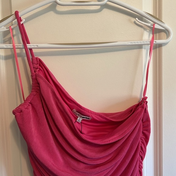 Fashion Nova hot pink size 1xl ruched one shoulder dress with size zipper - Picture 2 of 4
